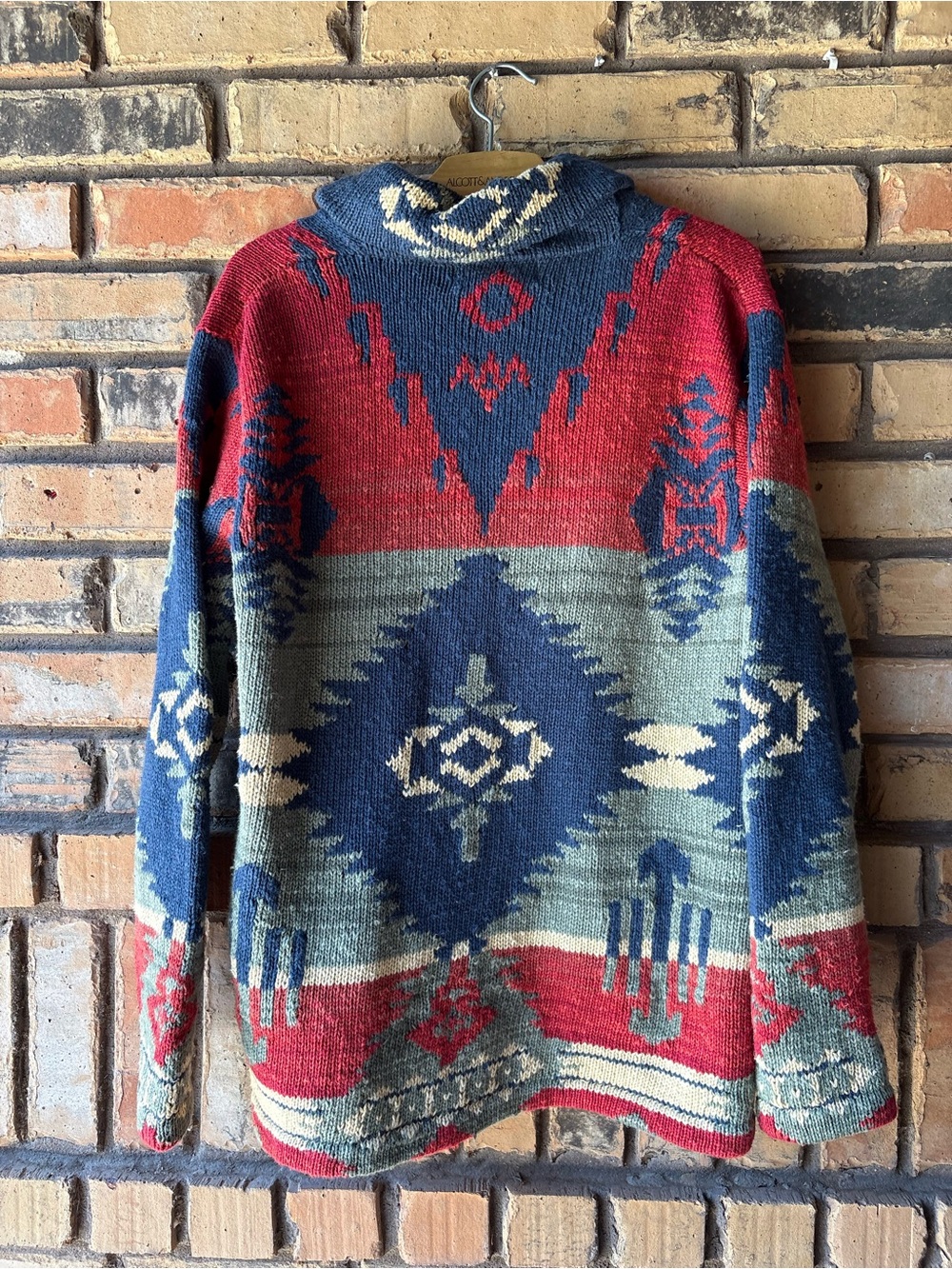 Hand knitted Vintage Southwest sweater - Picture 4 of 4